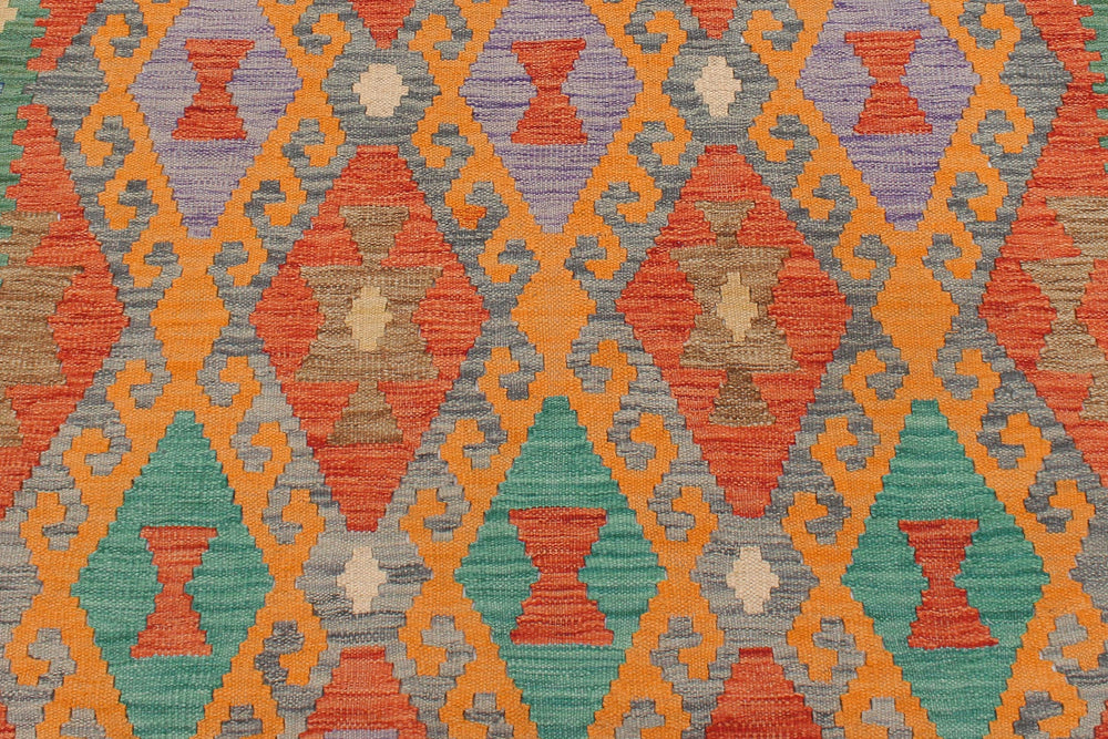 handmade Geometric Kilim Gray Blue Hand-Woven RECTANGLE 100% WOOL area rug 5 x 7