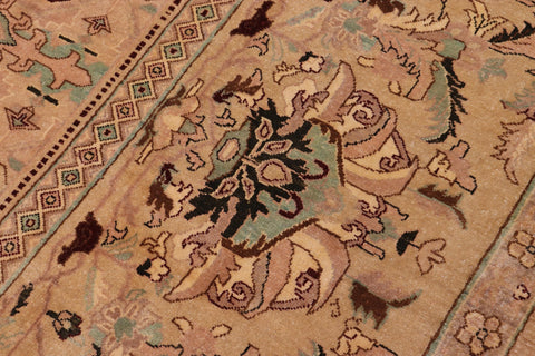 handmade Traditional  Tan Gold Hand Knotted RECTANGLE 100% WOOL area rug 10' x 14'