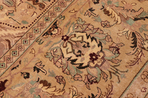 handmade Traditional  Tan Gold Hand Knotted RECTANGLE 100% WOOL area rug 10' x 14'