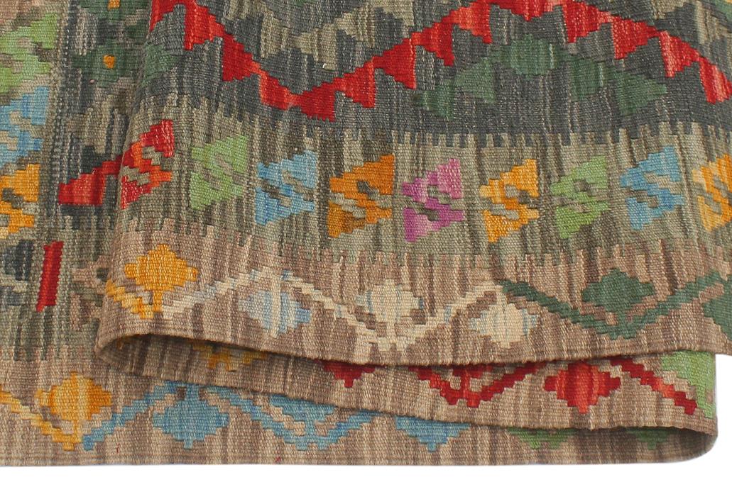 Flat Weave Kilim Antique Navaho Vintage handmade Geometric Kilim Beige Brown Hand-Woven Rectangle 100% Wool Area Rug 4x6 