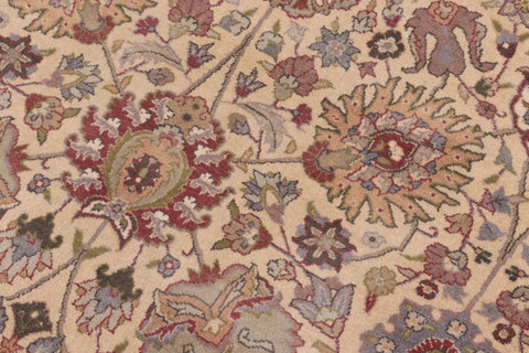handmade Transitional Tabriz Gold Green Hand Knotted RECTANGLE 100% WOOL area rug 10x14