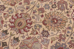 handmade Transitional Tabriz Gold Green Hand Knotted RECTANGLE 100% WOOL area rug 10x14