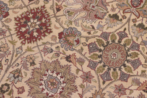 handmade Transitional Tabriz Gold Green Hand Knotted RECTANGLE 100% WOOL area rug 10x14