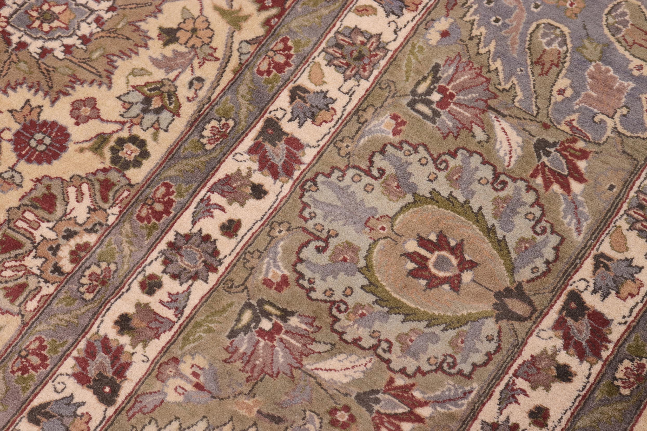 handmade Transitional Tabriz Gold Green Hand Knotted RECTANGLE 100% WOOL area rug 10x14