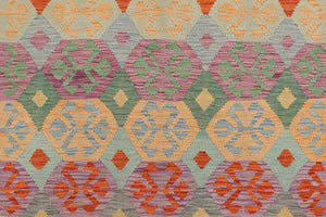 handmade Geometric Kilim Blue Gray Hand-Woven RECTANGLE 100% WOOL area rug 5 x 7