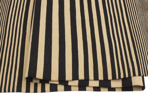 handmade Modern Kilim Beige Black Hand-Woven RECTANGLE 100% WOOL area rug 6' x 8'