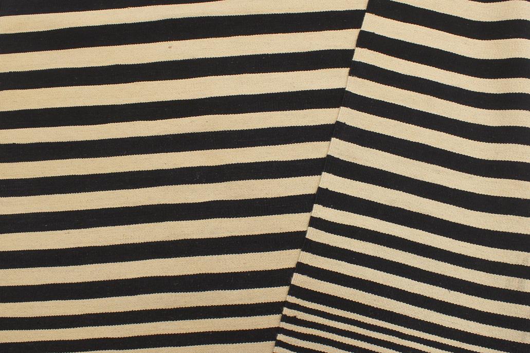 Flat Weave Kilim Antique Navaho Vintage handmade Modern Kilim Beige Black Hand-Woven Rectangle 100% Wool Area Rug 6x8 