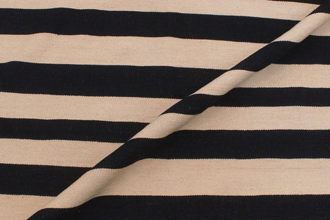 handmade Modern Kilim Beige Black Hand-Woven RECTANGLE 100% WOOL area rug 6x8