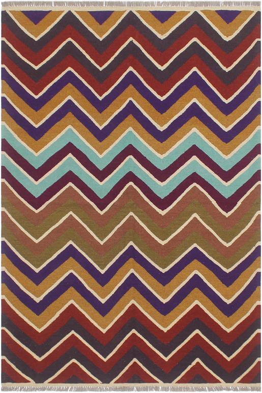 Flat Weave Kilim Antique Navaho Vintage handmade Modern Kilim Blue Beige Hand-Woven Rectangle 100% Wool Area Rug 5x7 