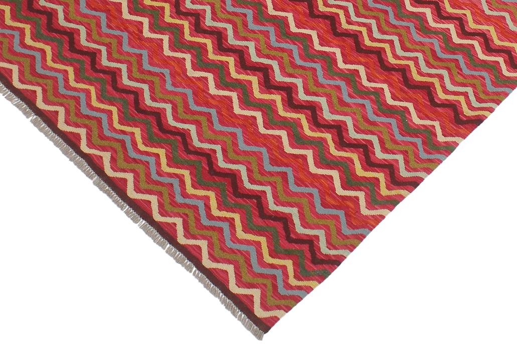 Flat Weave Kilim Antique Navaho Vintage handmade Modern Kilim Pink Gold Hand-Woven Rectangle 100% Wool Area Rug 5x7 