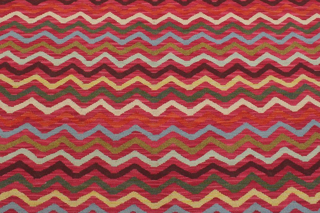 Flat Weave Kilim Antique Navaho Vintage handmade Modern Kilim Pink Gold Hand-Woven Rectangle 100% Wool Area Rug 5x7 
