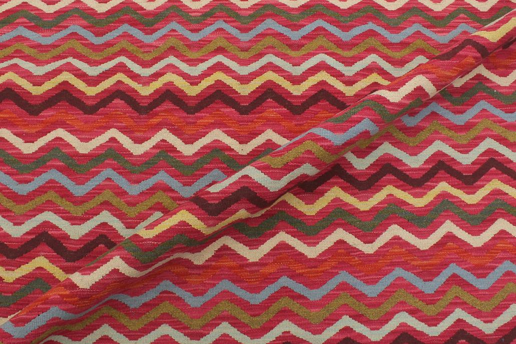 Flat Weave Kilim Antique Navaho Vintage handmade Modern Kilim Pink Gold Hand-Woven Rectangle 100% Wool Area Rug 5x7 