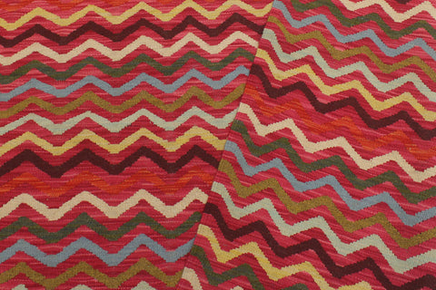 handmade Modern Kilim Pink Gold Hand-Woven RECTANGLE 100% WOOL area rug 5x7