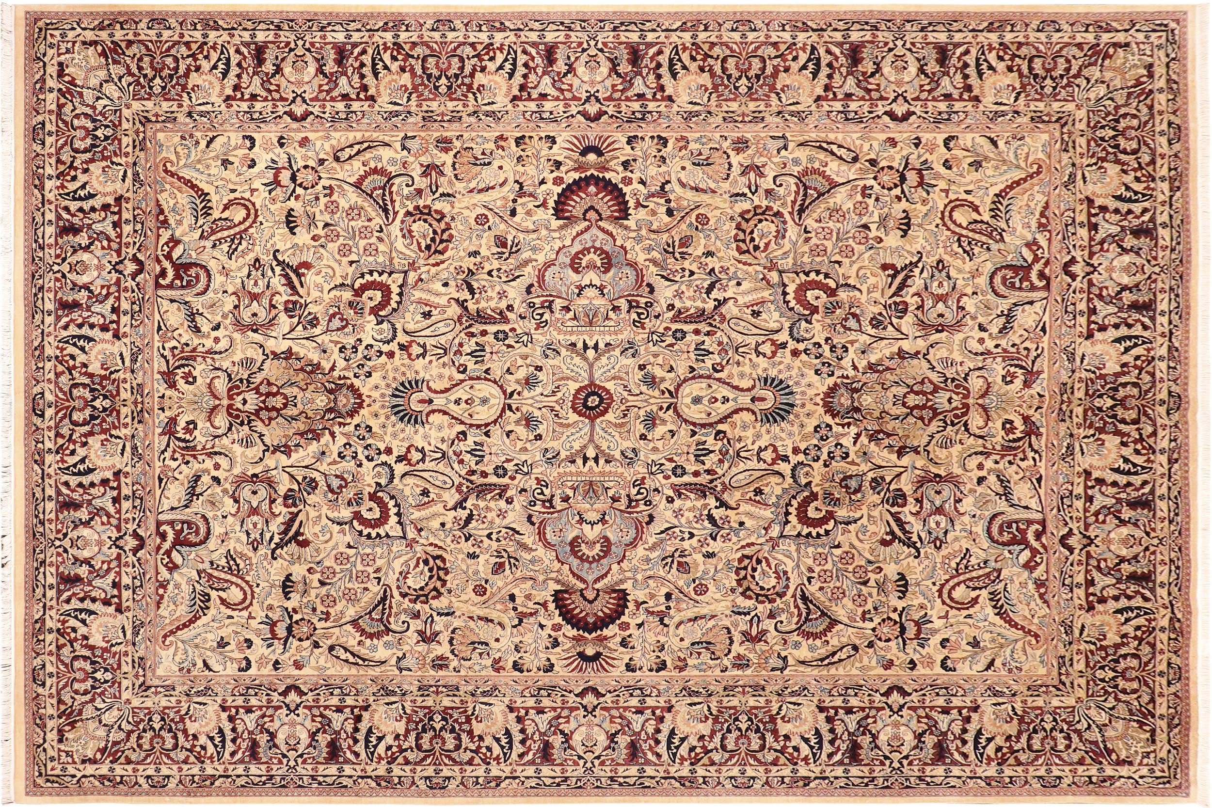 handmade Traditional Aness Beige Rust Hand Knotted RECTANGLE 100% WOOL area rug 10x13