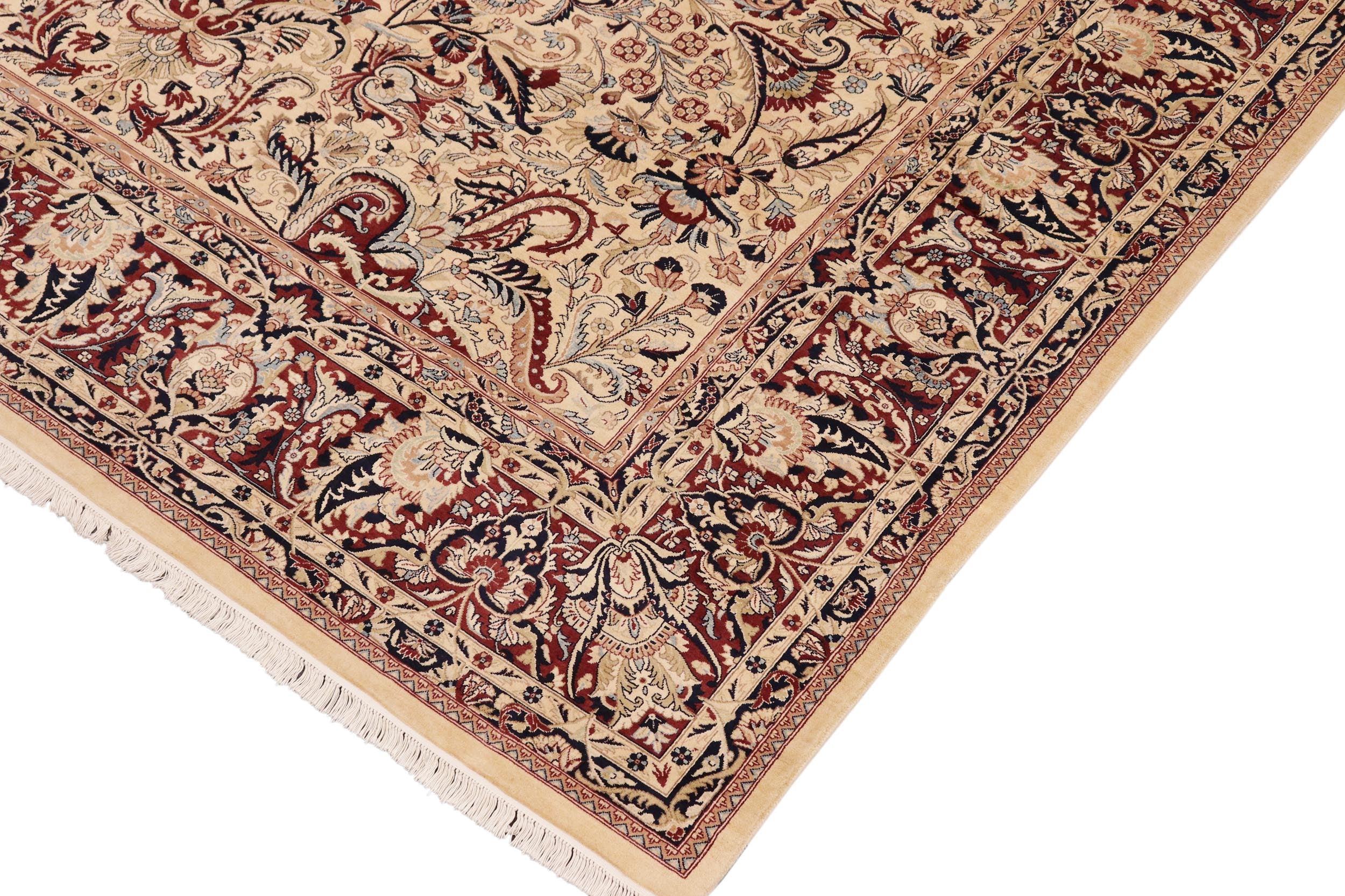 handmade Traditional Aness Beige Rust Hand Knotted RECTANGLE 100% WOOL area rug 10x13