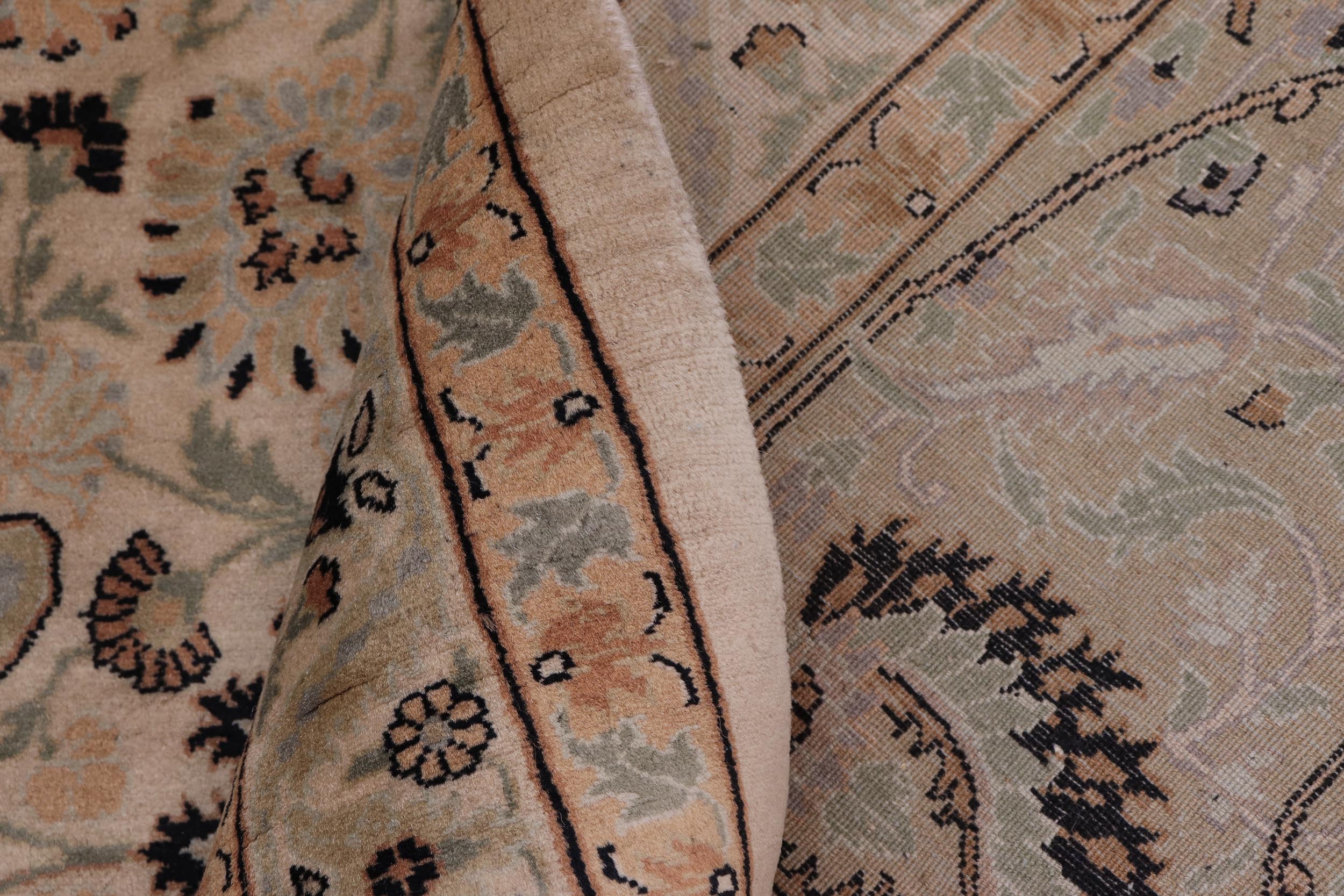 handmade Transitional New Asif Beige Gold Hand Knotted RECTANGLE 100% WOOL area rug 10x14