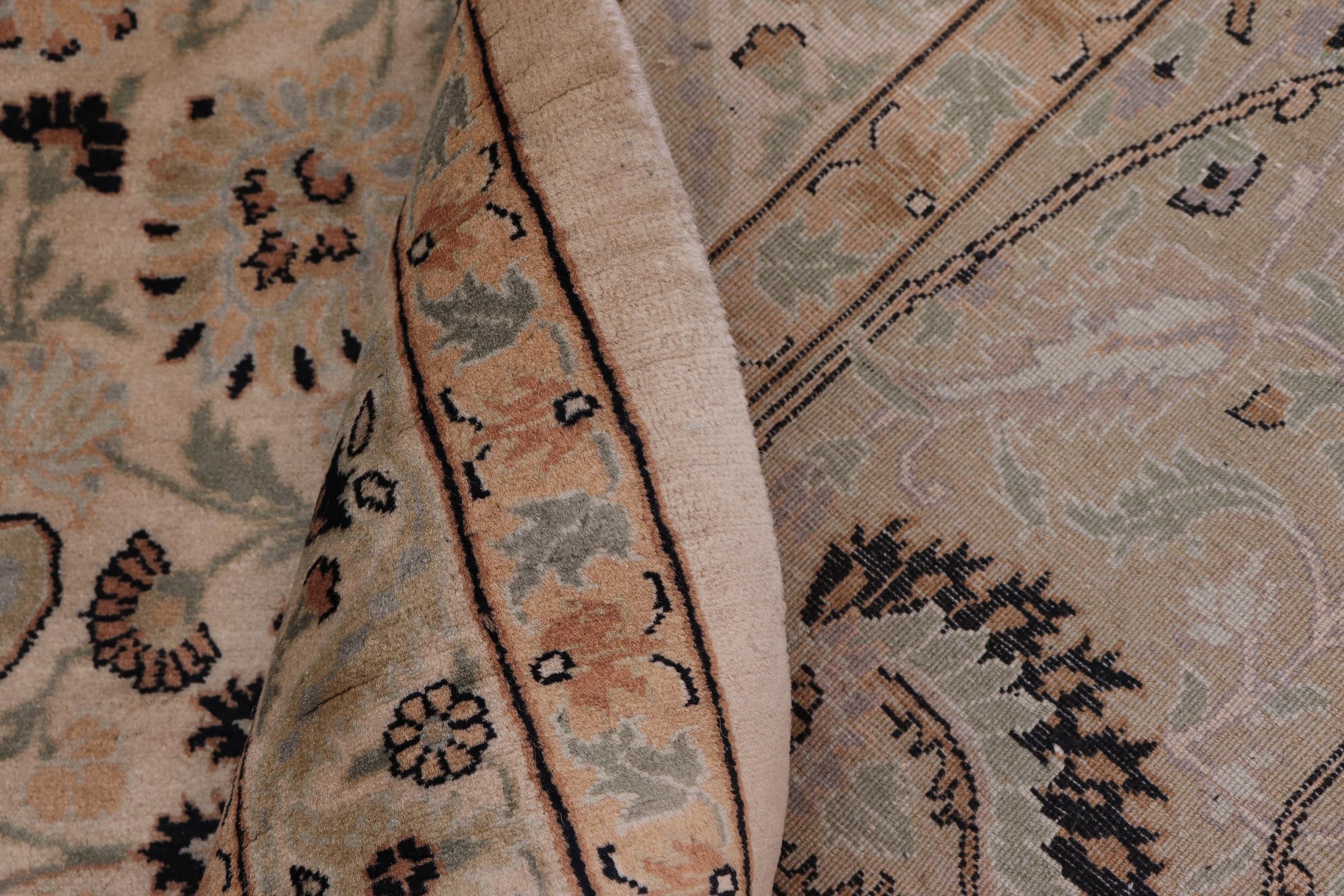 handmade Transitional New Asif Beige Gold Hand Knotted RECTANGLE 100% WOOL area rug 10x14