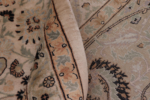 handmade Transitional New Asif Beige Gold Hand Knotted RECTANGLE 100% WOOL area rug 10x14