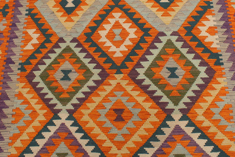 handmade Geometric Kilim Rust Beige Hand-Woven RECTANGLE 100% WOOL area rug 5x6