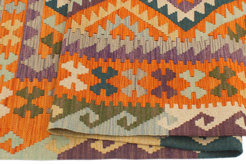 handmade Geometric Kilim Rust Beige Hand-Woven RECTANGLE 100% WOOL area rug 5x6