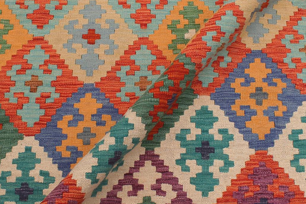 Flat Weave Kilim Antique Navaho Vintage handmade Geometric Kilim Rust Gold Hand-Woven Rectangle 100% Wool Area Rug 6x8 