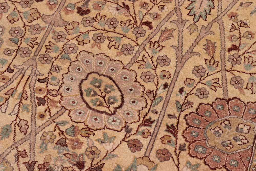 handmade Traditional Design Gold Lt. Gold Hand Knotted RECTANGLE 100% WOOL area rug 10' x 14'