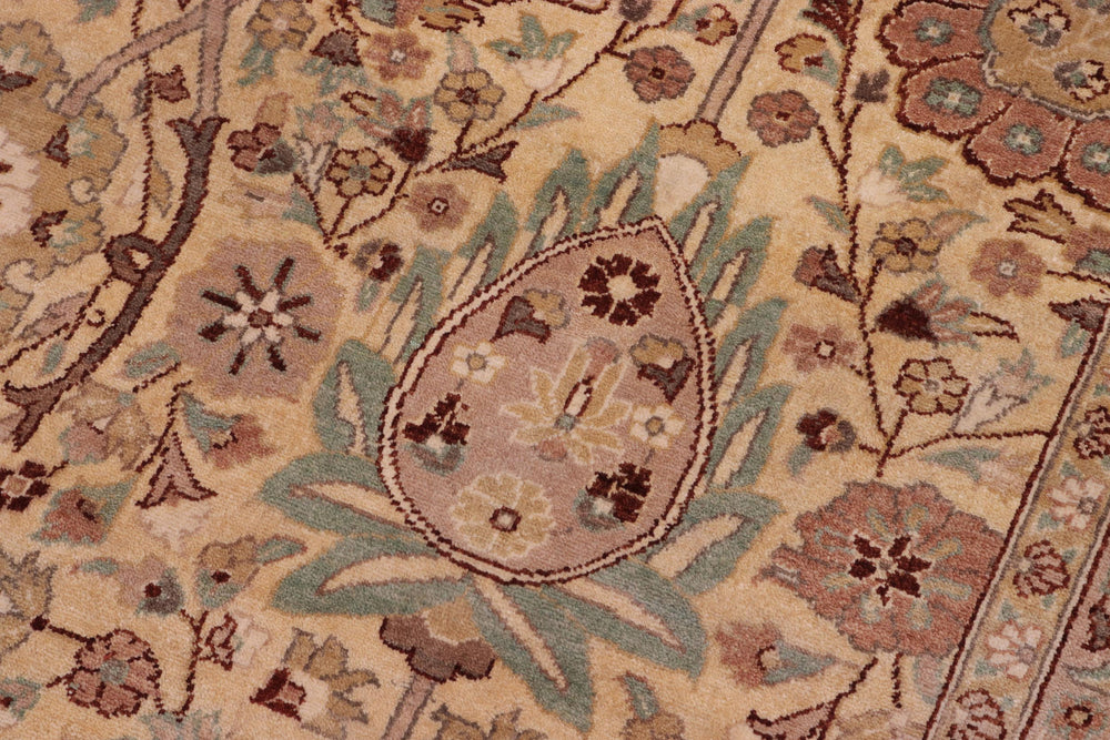 handmade Traditional Design Gold Lt. Gold Hand Knotted RECTANGLE 100% WOOL area rug 10' x 14'