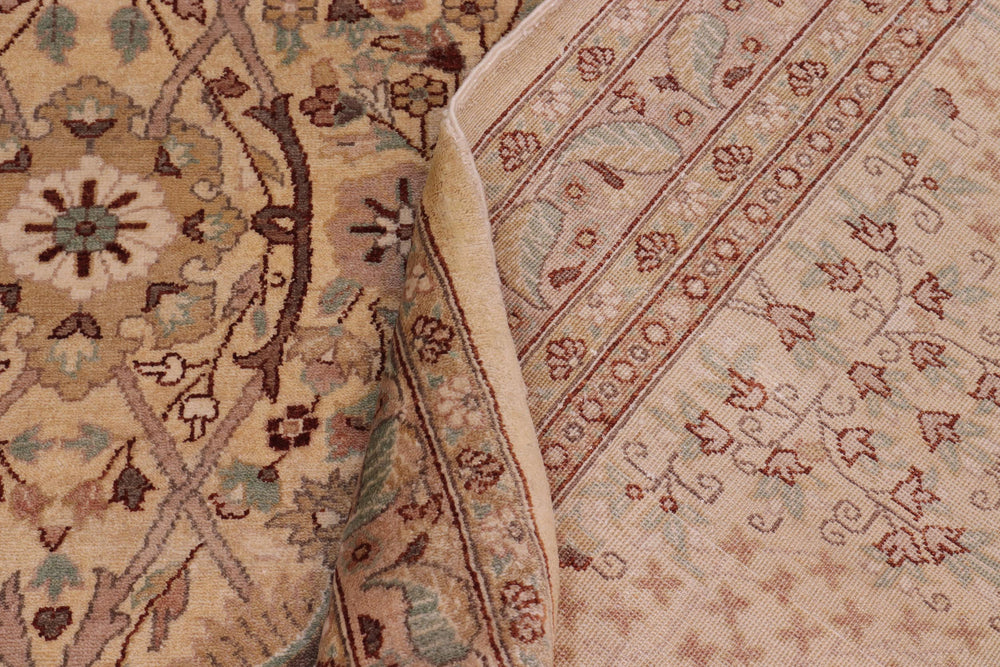 handmade Traditional Design Gold Lt. Gold Hand Knotted RECTANGLE 100% WOOL area rug 10' x 14'