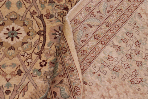 handmade Traditional Design Gold Lt. Gold Hand Knotted RECTANGLE 100% WOOL area rug 10' x 14'