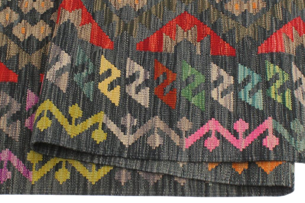 Flat Weave Kilim Antique Navaho Vintage handmade Geometric Kilim Red Green Hand-Woven Rectangle 100% Wool Area Rug 6x8 