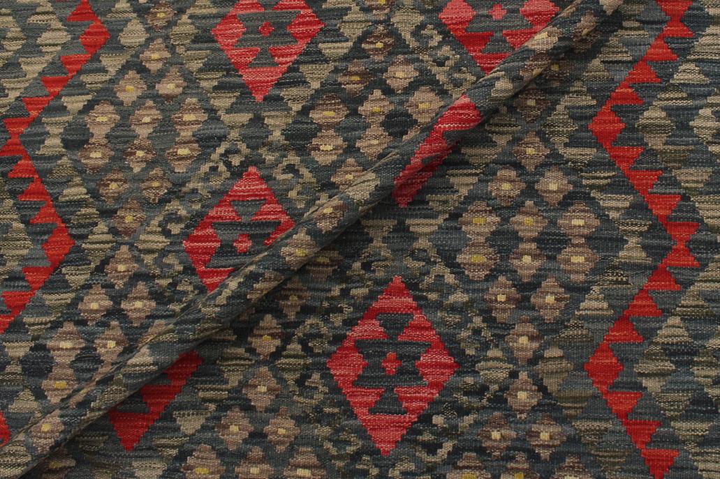 Flat Weave Kilim Antique Navaho Vintage handmade Geometric Kilim Charcoal Rust Hand-Woven Rectangle 100% Wool Area Rug 6x8 