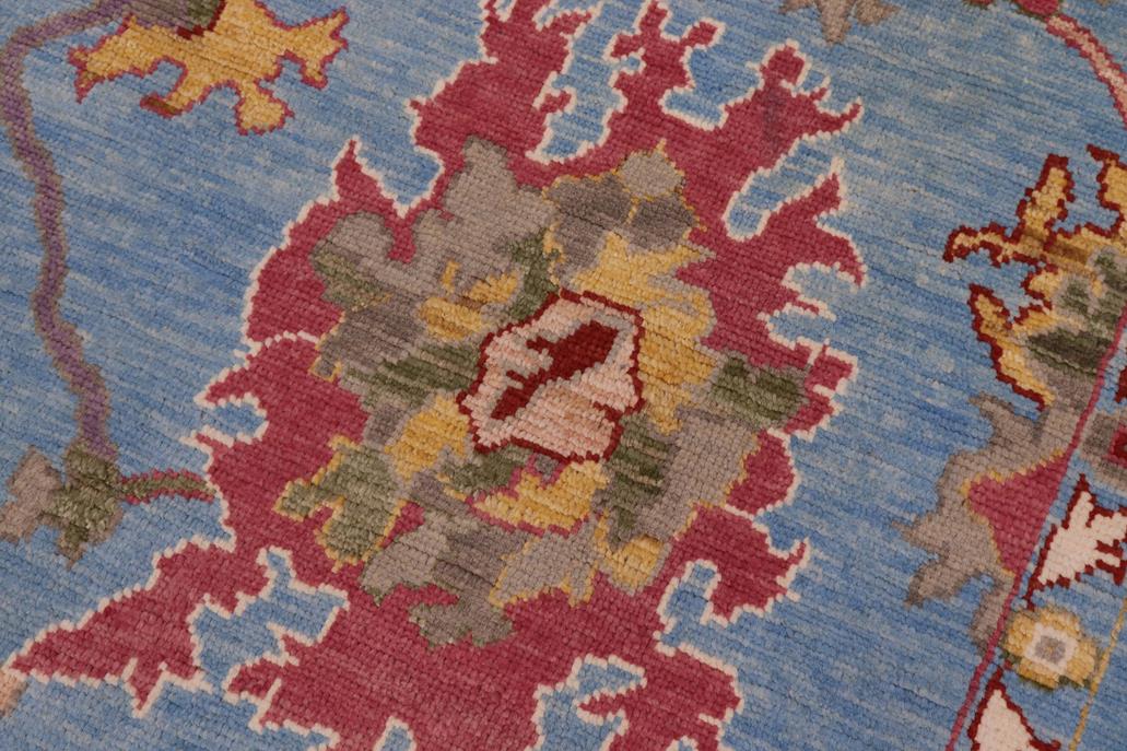 handmade Traditional Oushak Blue Rust Hand Knotted RECTANGLE 100% WOOL area rug 9 x 12