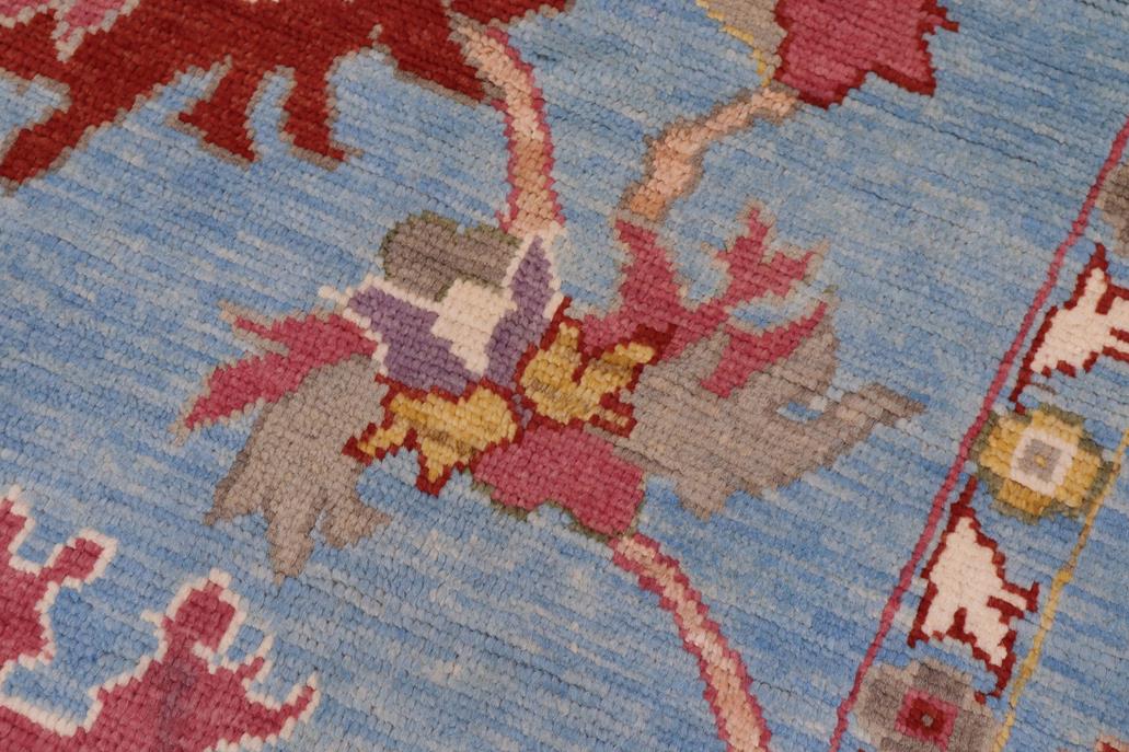 handmade Traditional Oushak Blue Rust Hand Knotted RECTANGLE 100% WOOL area rug 9 x 12