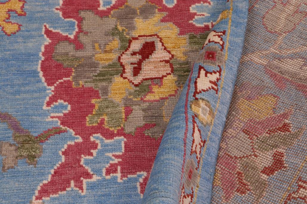 handmade Traditional Oushak Blue Rust Hand Knotted RECTANGLE 100% WOOL area rug 9 x 12