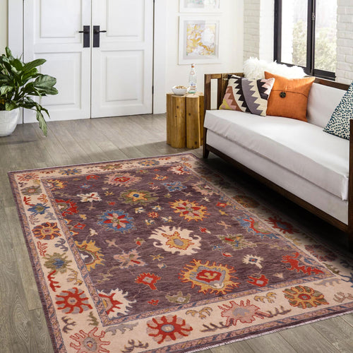 handmade Traditional Oushak Gray Beige Hand Knotted RECTANGLE 100% WOOL area rug 8' x 10'