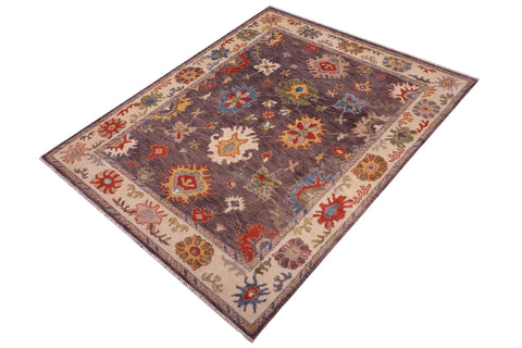 handmade Traditional Oushak Gray Beige Hand Knotted RECTANGLE 100% WOOL area rug 8' x 10'