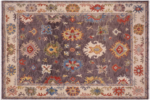 handmade Traditional Oushak Gray Beige Hand Knotted RECTANGLE 100% WOOL area rug 8' x 10'