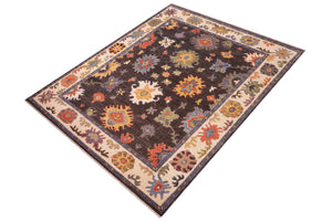 handmade Traditional Oushak Gray Beige Hand Knotted RECTANGLE 100% WOOL area rug 8' x 10'