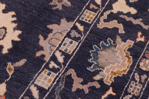 handmade Traditional Oushak Blue Beige Hand Knotted RECTANGLE 100% WOOL area rug 9' x 12'