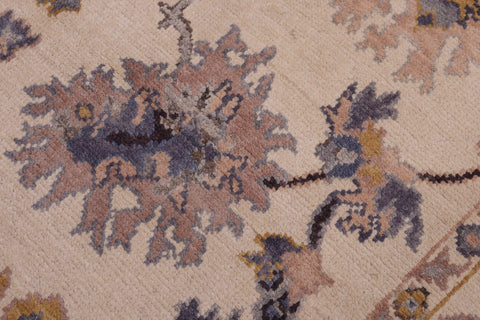 handmade Traditional Oushak Beige Blue Hand Knotted RECTANGLE 100% WOOL area rug 6' x 8'