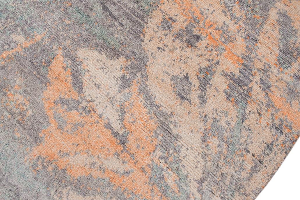 handmade Modern Kafkaz Gray Beige Hand Knotted RECTANGLE BAMBOO SILK area rug 5 x 8