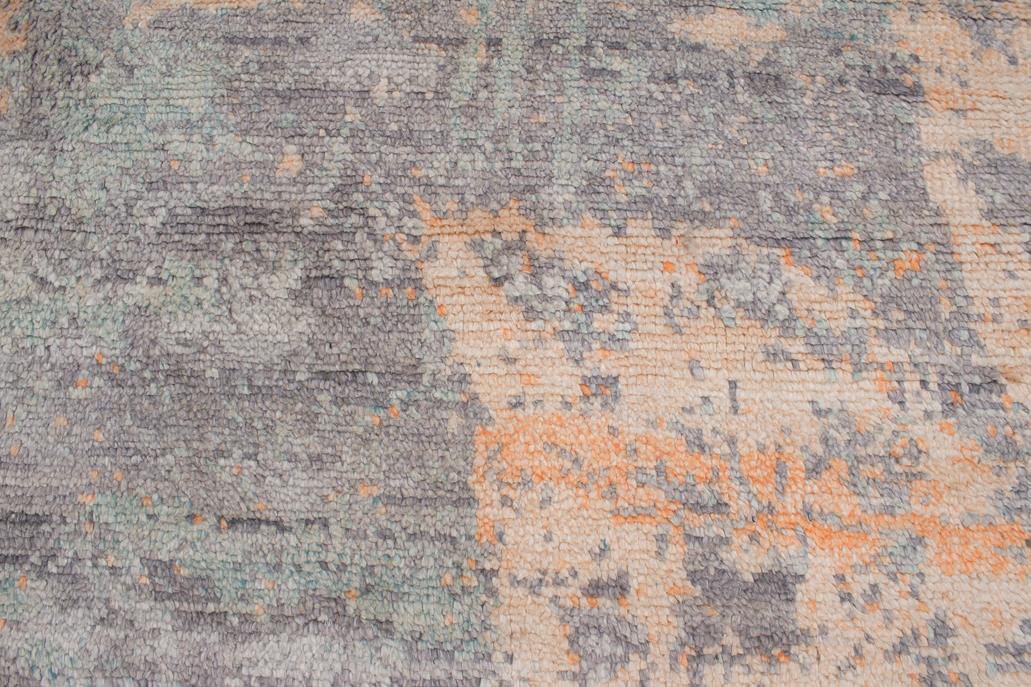 handmade Modern Kafkaz Gray Beige Hand Knotted RECTANGLE BAMBOO SILK area rug 5 x 8