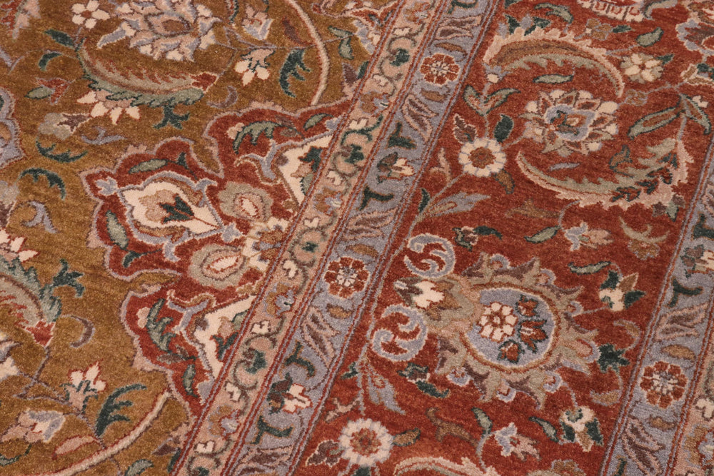 handmade Transitional Design Gold Rust Hand Knotted RECTANGLE 100% WOOL area rug 10' x 14'