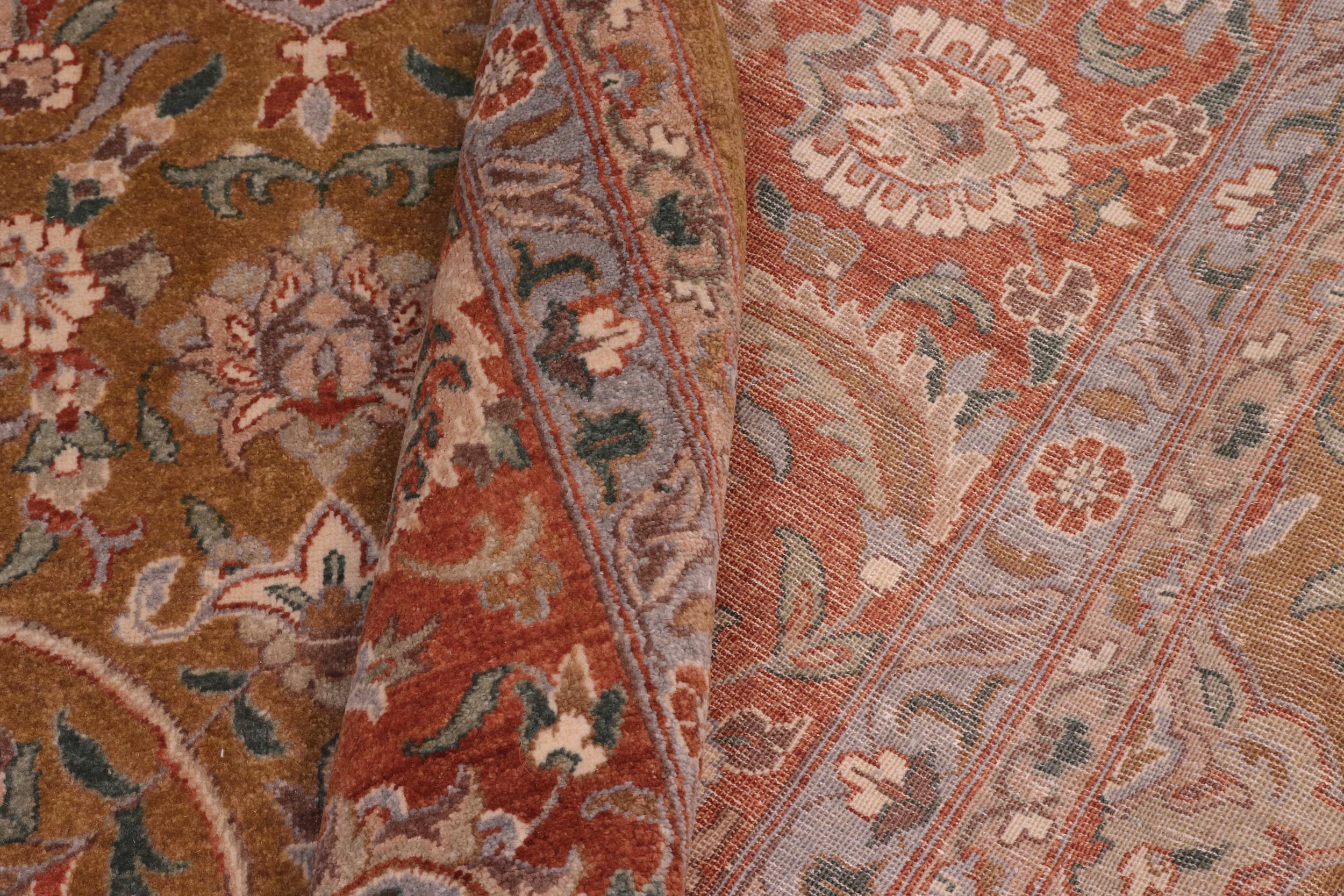 handmade Transitional Design Gold Rust Hand Knotted RECTANGLE 100% WOOL area rug 10' x 14'