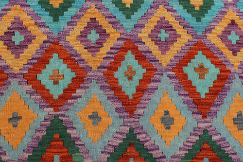 handmade Modern Kilim Rust Gray Hand-Woven RECTANGLE 100% WOOL area rug 8x11