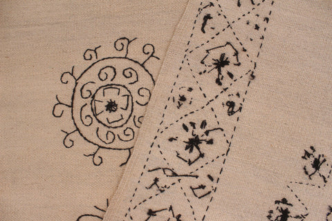 handmade Modern Kilim Beige Black Hand-Woven RECTANGLE 100% WOOL area rug 6' x 8'