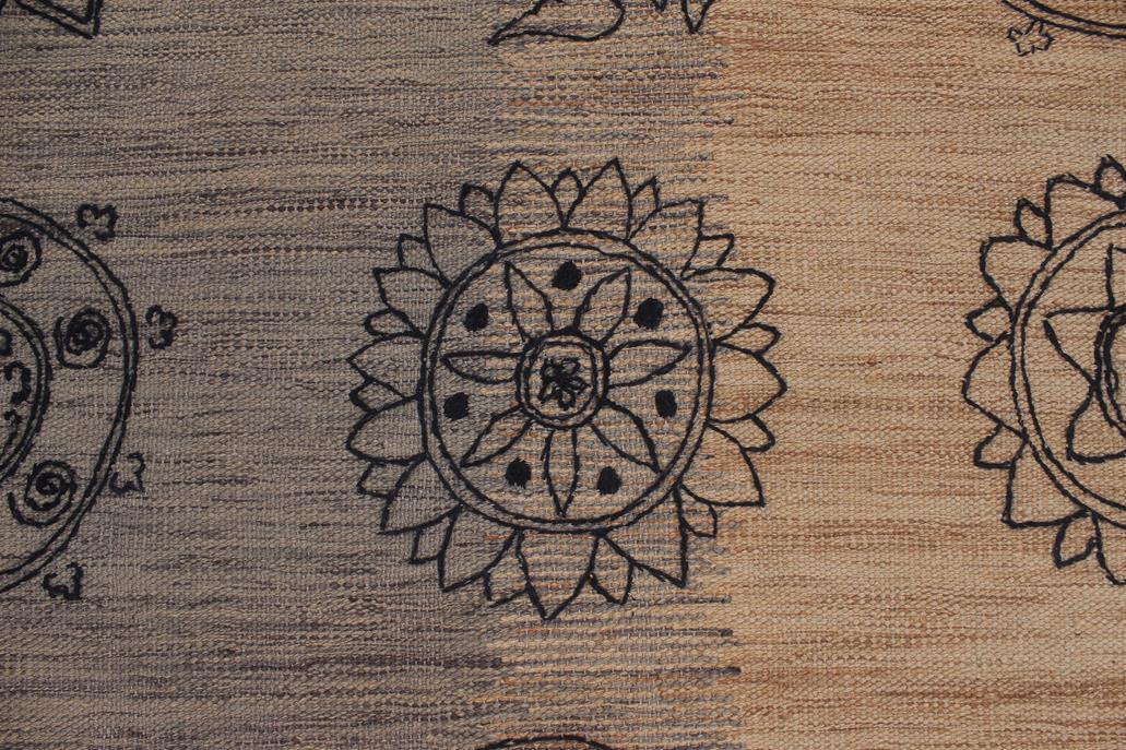 Flat Weave Kilim Antique Navaho Vintage handmade Modern Kilim Beige Black Hand-Woven Rectangle 100% Wool Area Rug 6x8 