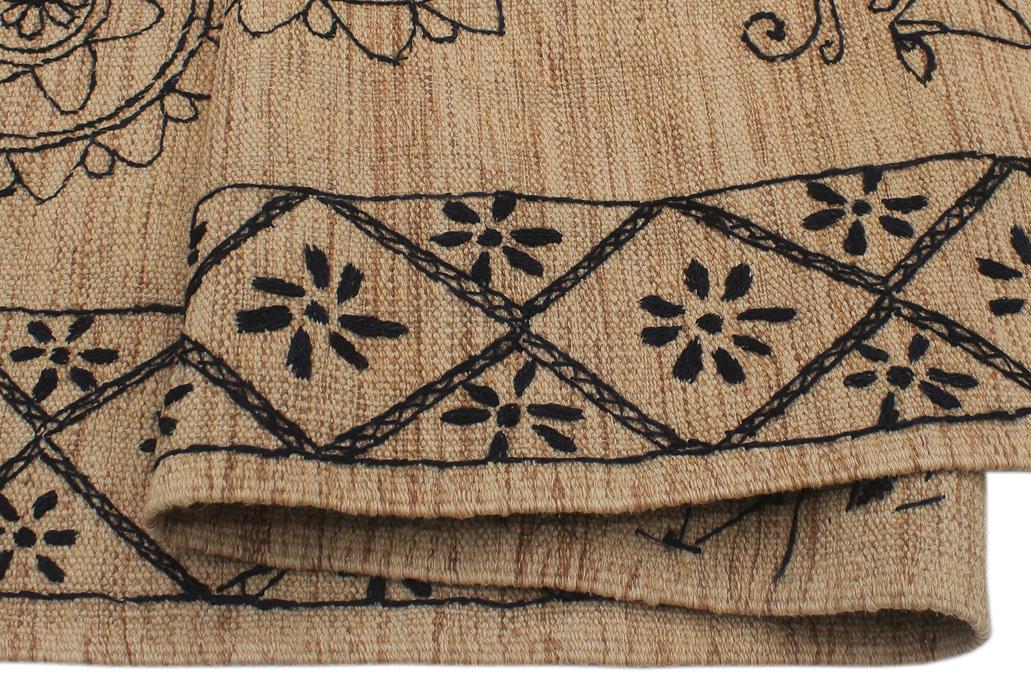 Flat Weave Kilim Antique Navaho Vintage handmade Modern Kilim Beige Black Hand-Woven Rectangle 100% Wool Area Rug 6x8 