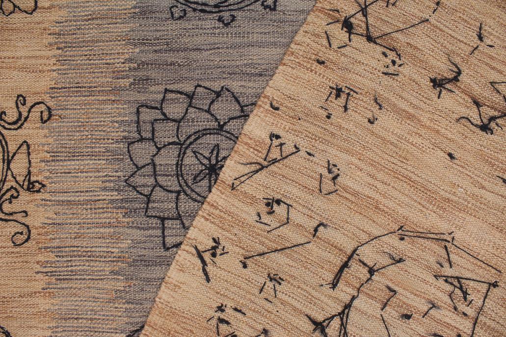 Flat Weave Kilim Antique Navaho Vintage handmade Modern Kilim Beige Black Hand-Woven Rectangle 100% Wool Area Rug 6x8 