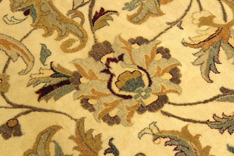 handmade Traditional  Ivory Gold Hand Knotted RECTANGLE 100% WOOL area rug 10' x 14'